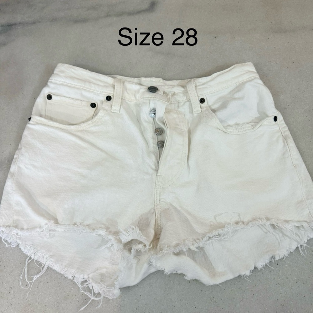 Levi’s 501 White Denim Women's Shorts